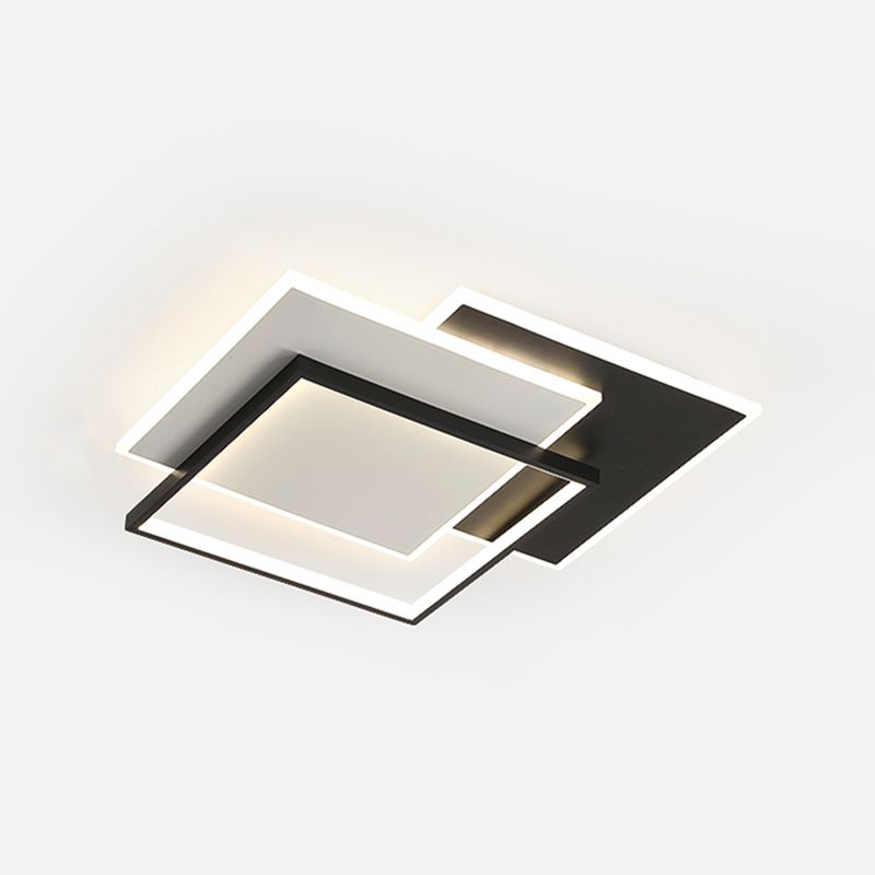 Square Metal and Acrylic Flush Mount 3 - Light LED Modern Ceiling Lighting