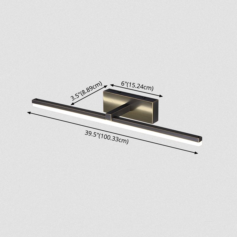 Modern Lineal Tocador de tocador Luces de apliques de metal de 1 luces de pared de pared para baño