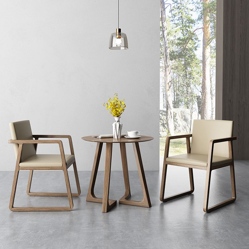 Arm Dining Chairs Modern Ash Wood Side Chairs for Dining Room