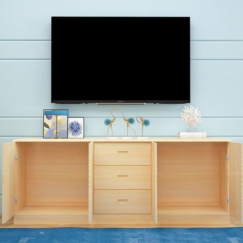 Modern Media Console TV Stand Pine Console TV Stand with 3 Drawers