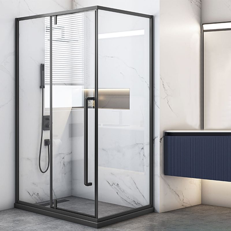 Grey Framed Shower Bath Door Pivot Transparent Tempered Shower Doors