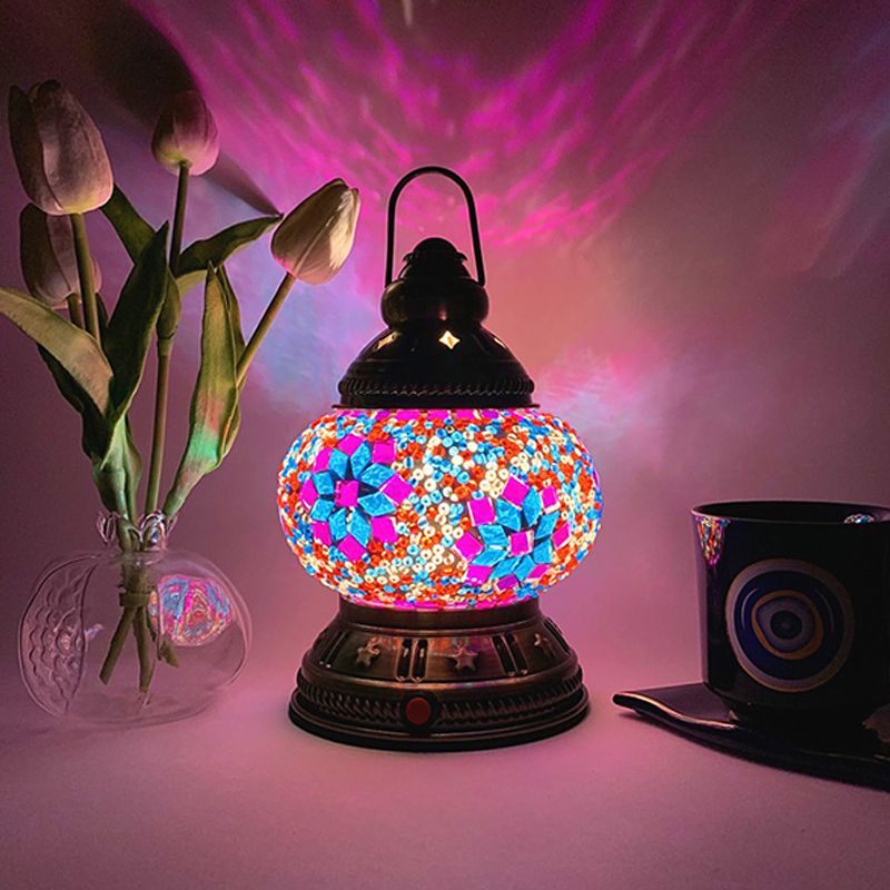 Lampe de table en verre de style turc