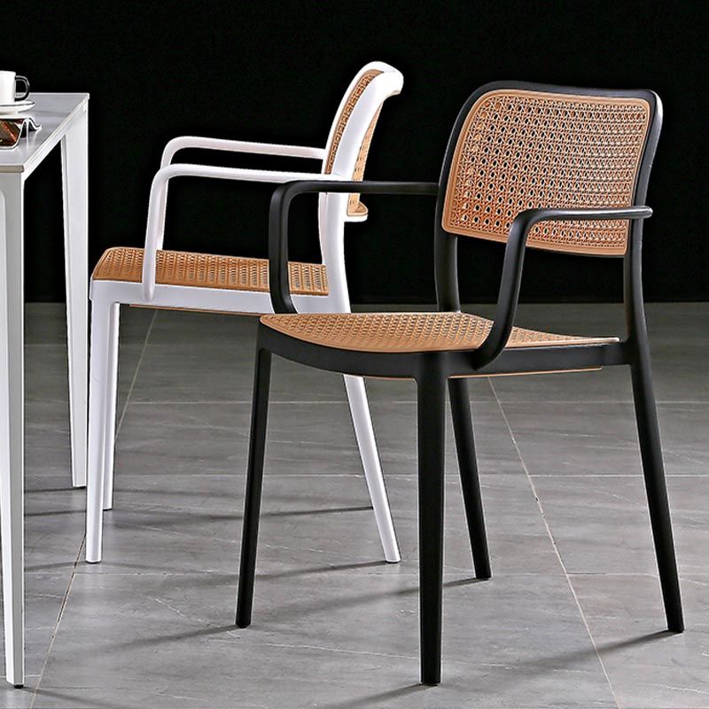 Modern Plastic Side Chair Open Back Dining Chair with 4 Legs