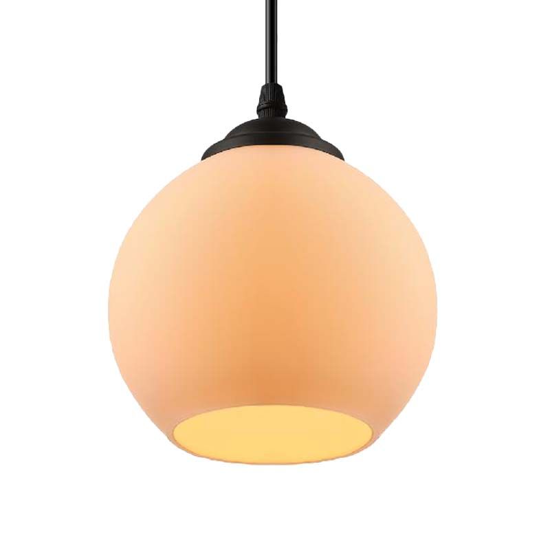 Sfuta nera Black Assicatore Light Farmhouse White Glass 1 sala da pranzo leggera Lampada sospesa