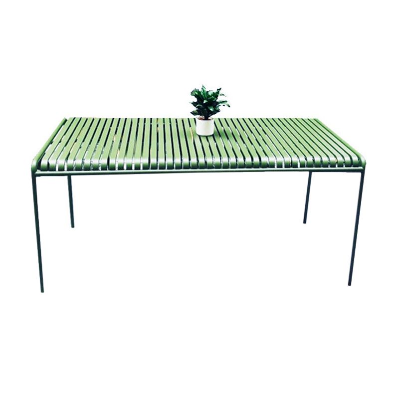 Metal Green Contemporary Coffee Table Water Resistant Patio Table