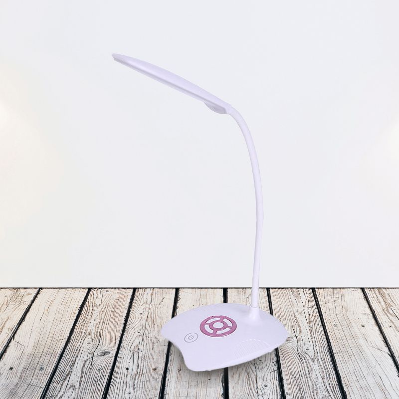 Siliconen slang verstelbaar staand bureaulicht moderne led touch gevoelige tafellamp voor studie, roze/goud