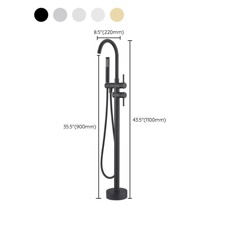 Floor Mounted Metal Freestanding Tub Filler 2 Handles Freestanding Bathtub Faucet