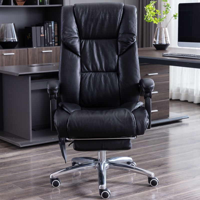 Removable Arms Desk Chair Modern No Distressing Leather Ergonomic Office Chair