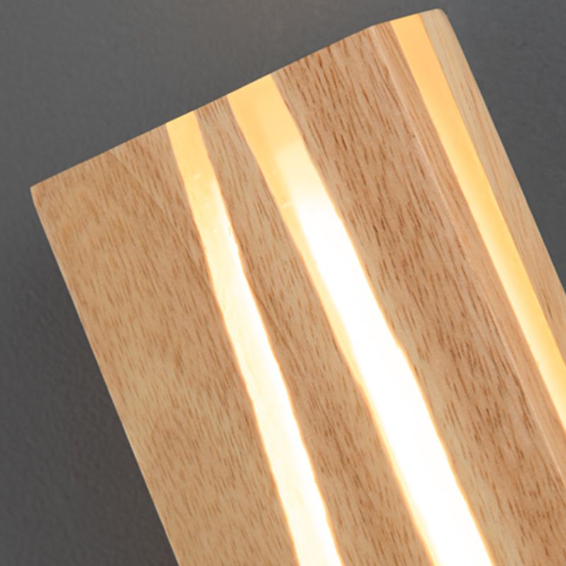 Modern LED Wall Light Fixture Simple Wooden Wall Light Sconce for Bedroom