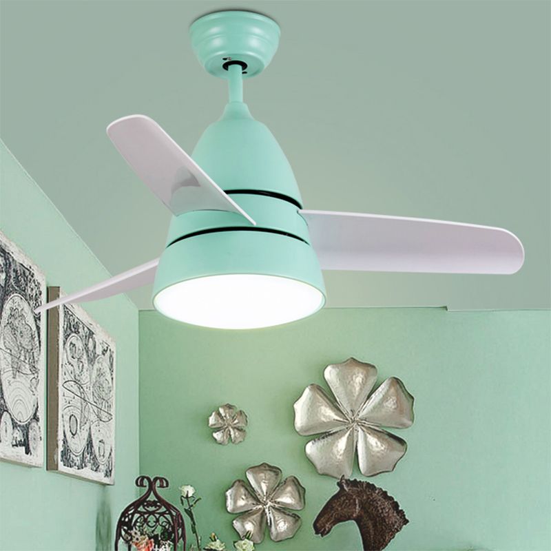 26" Wide Contemporary 1 Head Fan Light Green Loop Semi Flush Mount with Acrylic Shade for Dining Room, 3 White Blades