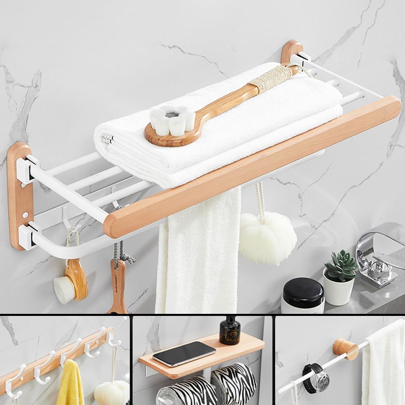 White 7-piece Bathroom Accessory Set Wood and Metal Bathroom Set