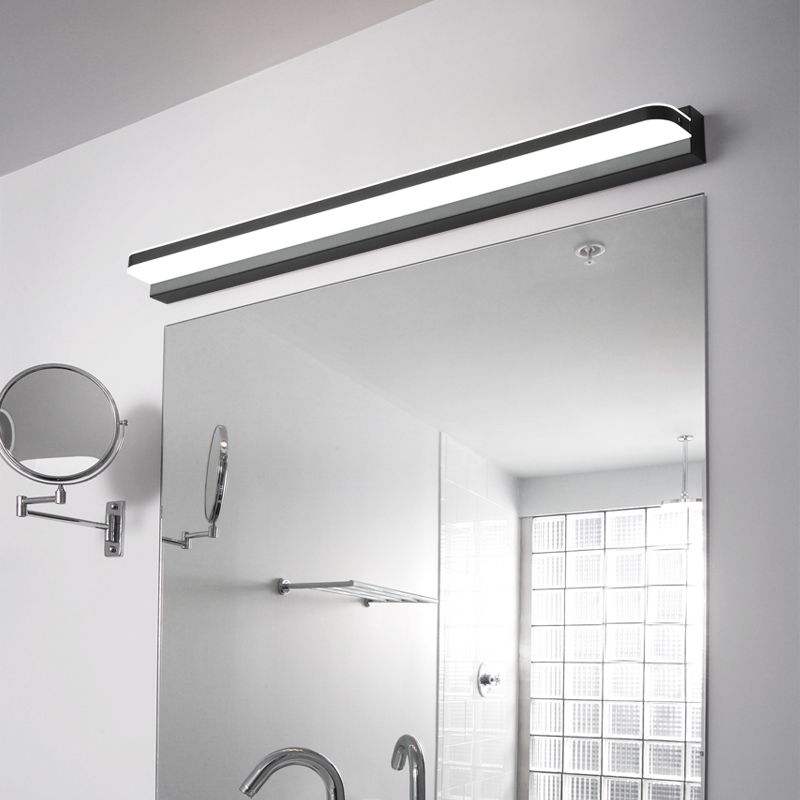 Metal Linear Shape Wall Mount Lighting Modern 1-Light Mirror Wall Mount Light Fixture