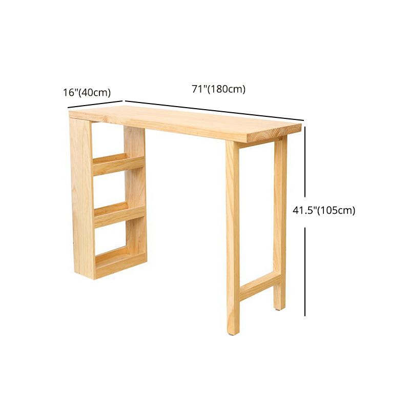 Rectangle Wood Top Counter Table 42-inch Height Simple Bar Table