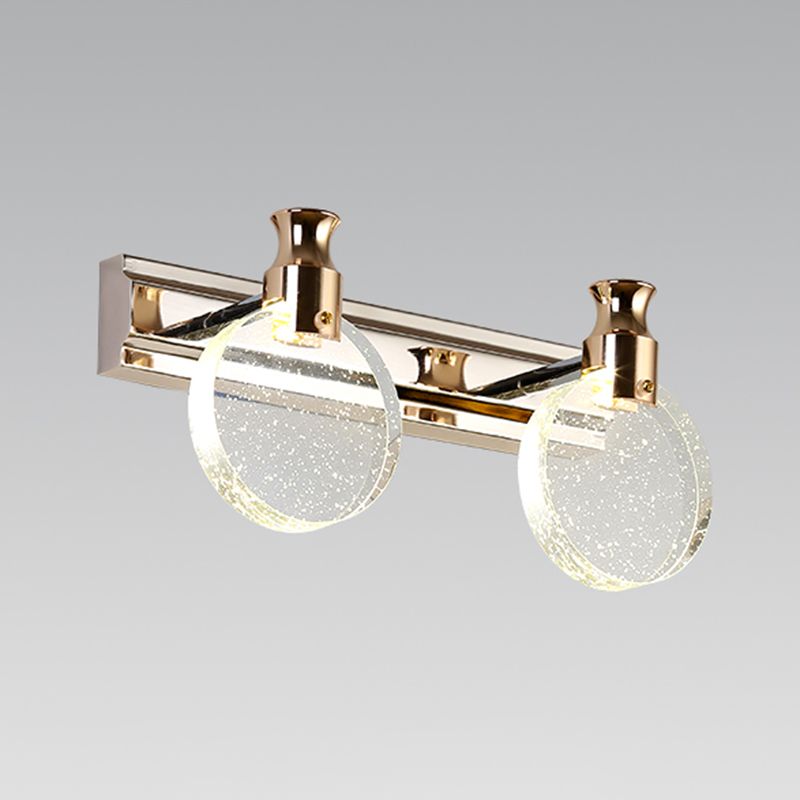 Moderne stijl spiegellicht multi-head led ijdelheid licht met kristal voor toilet