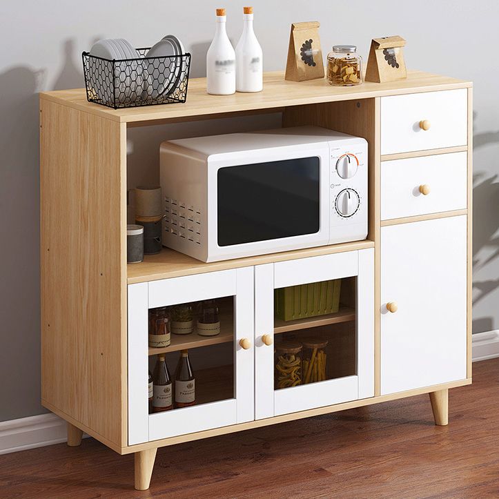 Modern Style Sideboard Buffet Engineered Wood Drawers and Cabinets Storage Sideboard