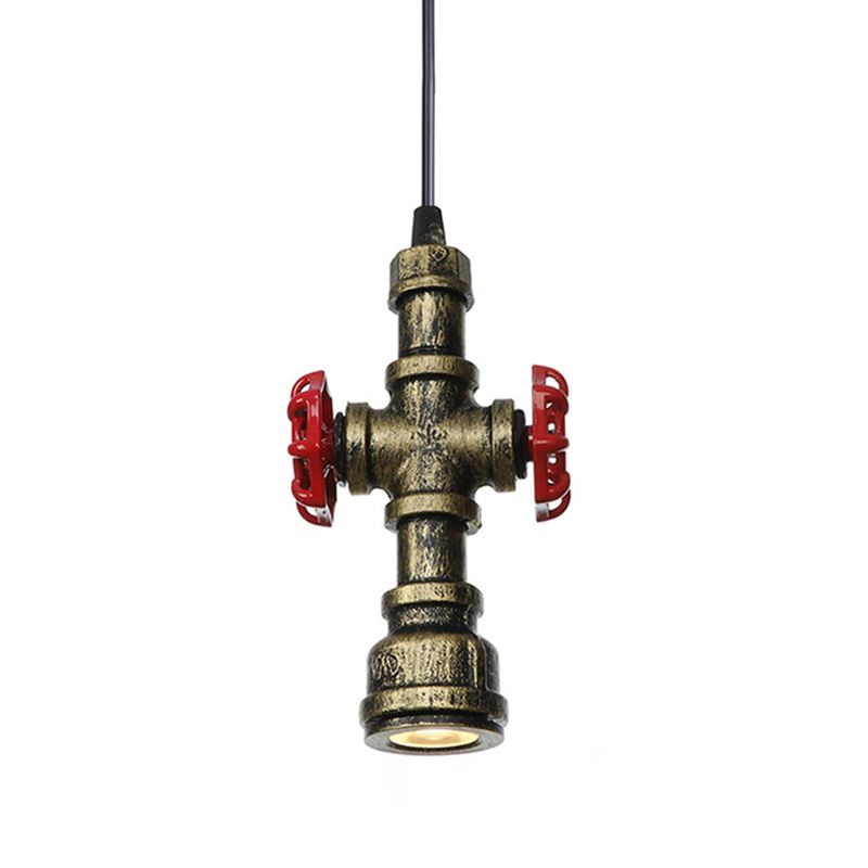 Pipada de agua de metal vieja LED colgante Luce industrial Estilo industrial Lámpara colgante creativa vintage con alambre de suspensión ajustable de 39.3 "