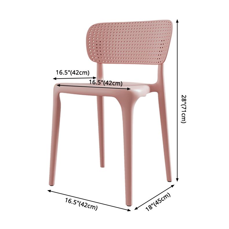 Plastic Contemporary Side Chair Open Back Dining Chairs for Dining Room