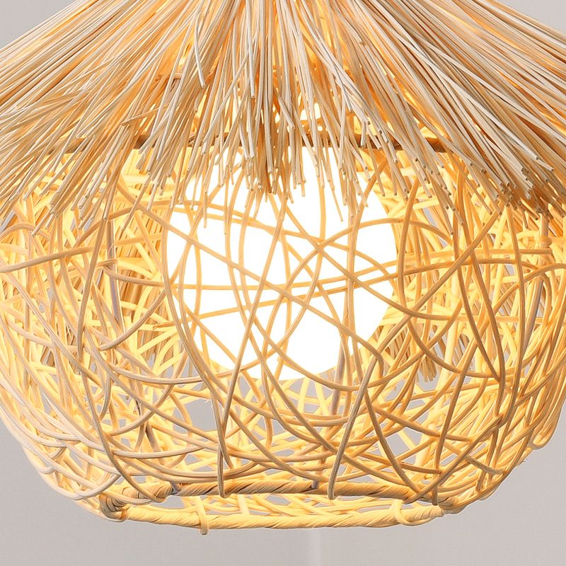 Lampada a sospensione a forma di nido rattan Light Asia Assiction Bening Light for Restaurant