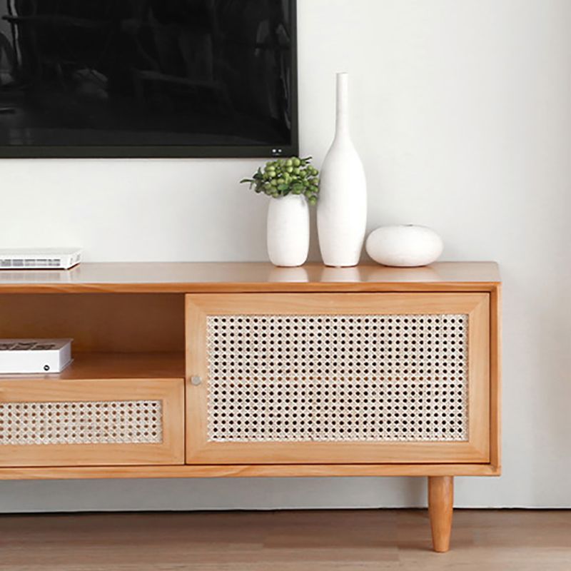 Solid Wood TV Media Console Scandinavian TV Stand with Drawer