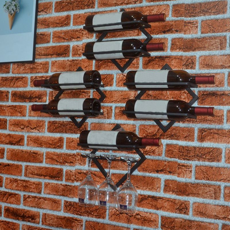 Metal Wall Mounted Wine Glass Rack Contemporary Wine Holder for Kitchen