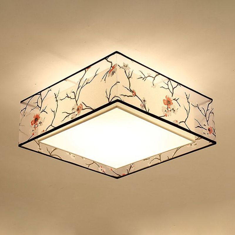 Multi Lights Ceiling Light Simple Flush Mount Ceiling Lamp with Fabric Shade for Bedroom