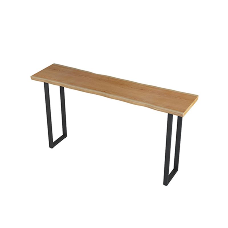 Solid Wood Bar Table Industrial Bar Dining Table with Sled Base in Black