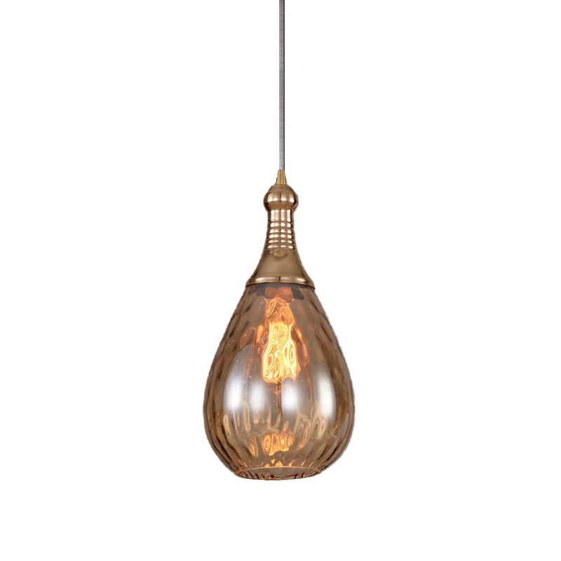 Hangende lamp 1-schakel vintage traanbeurt Amber Waterglas plafond hanglamp voor trap