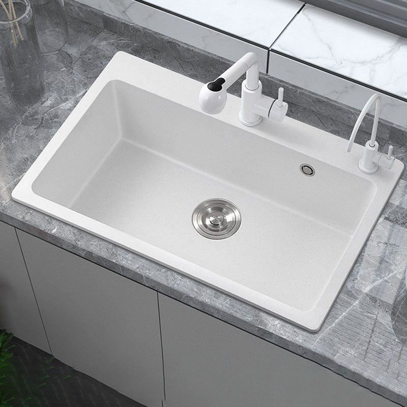 Modern Kitchen Sink Quartz with Accessories and Faucet Drop-In Workstation Sink