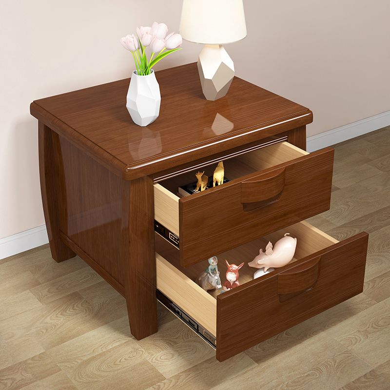 Solid Wood Accent Table Nightstand Modern Bedside Cabinet for Bedroom