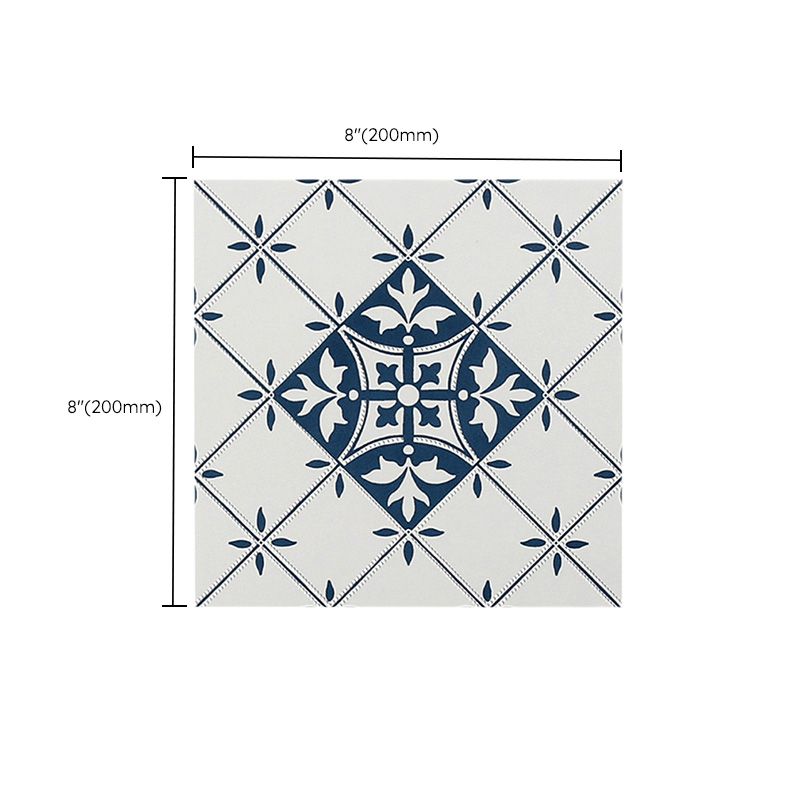 Square 7.87"x7.87" Ceramic Tile Patterned Singular Tile for Floor