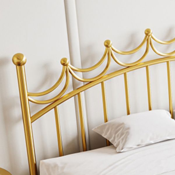 Contemporary Metal Bed Frame Open Frame Princess Iron Bed Frame with Headboard