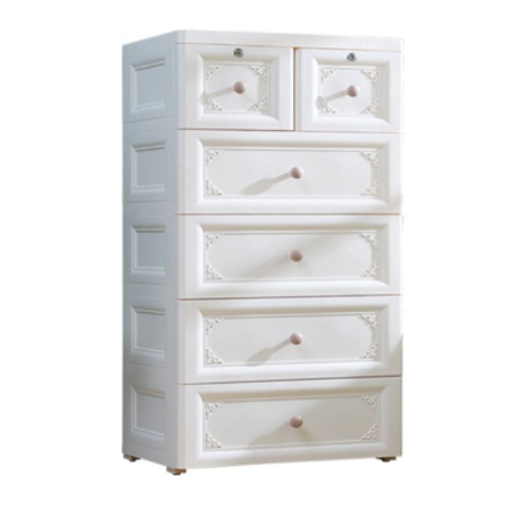 Scandinavian Vertical Baby Dresser Plastic Nursery Dresser with Drawers