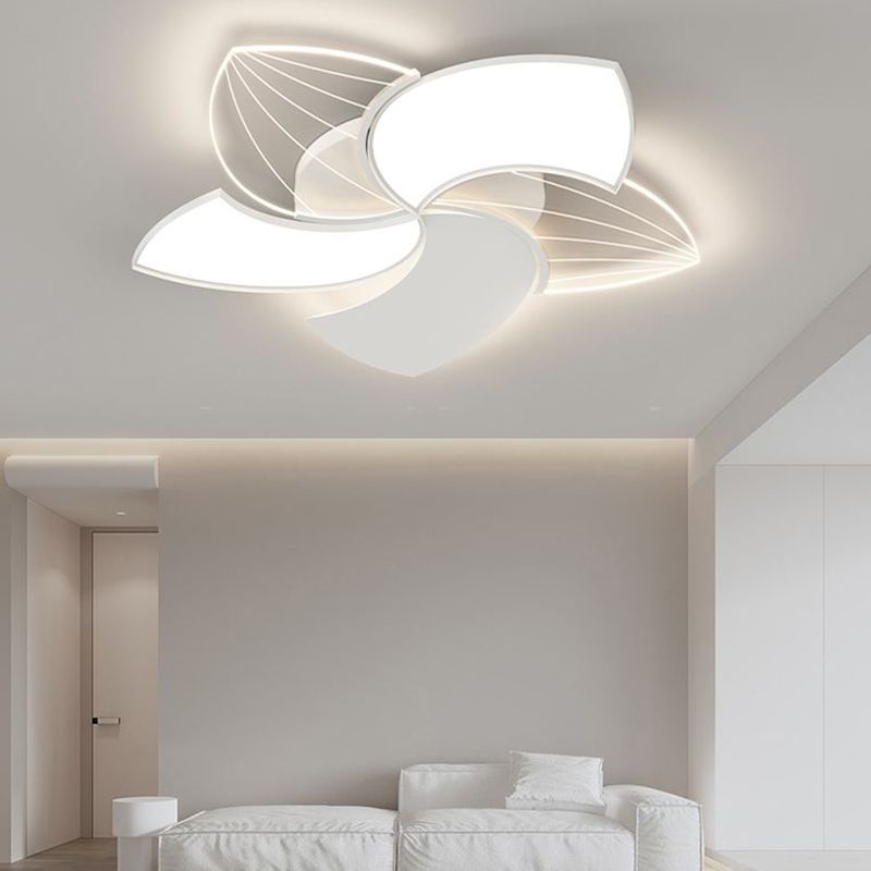 Modern Metal Flush Mount LED Flower Shape Ceiling Light with Acrylic Shade for Living Room