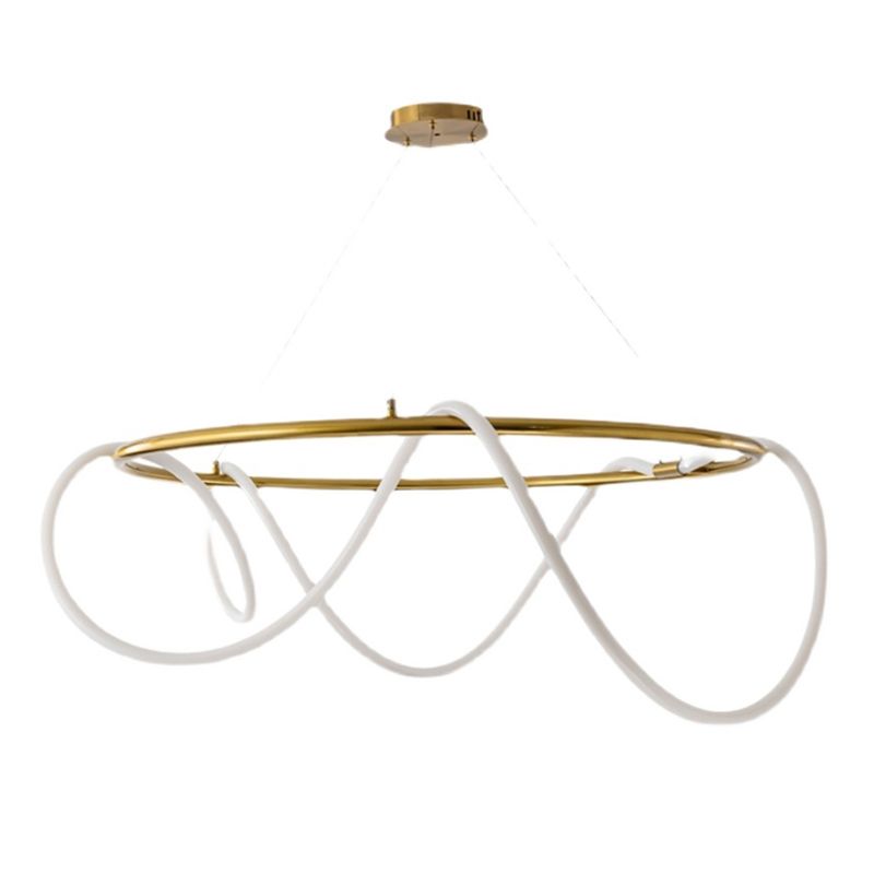 Modern Chandelier Lighting Fixtures Living Room Linear Chandelier Lamp in Gold