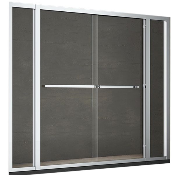 Modern Double Sliding Shower Door Frame Clear Metal Shower Bath Door