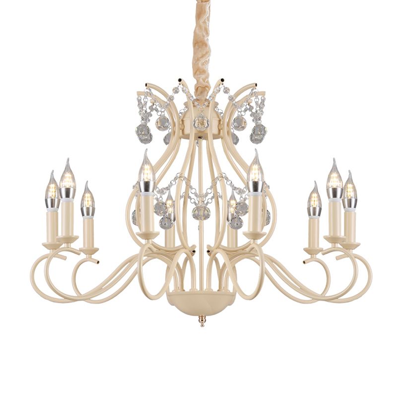 Traditional Unique Chandelier Lights Crystal Chandelier Lighting Fixtures in White