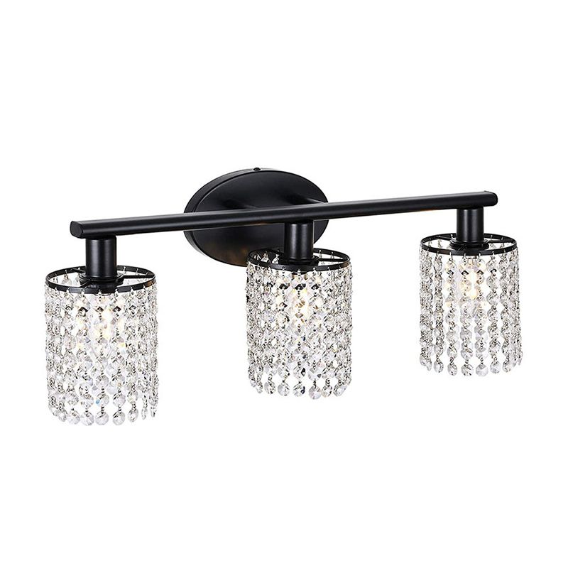 Black/Golden 2/3/4-Light Modern Bathroom Vanity Light Shaded Metallic Bath Bar