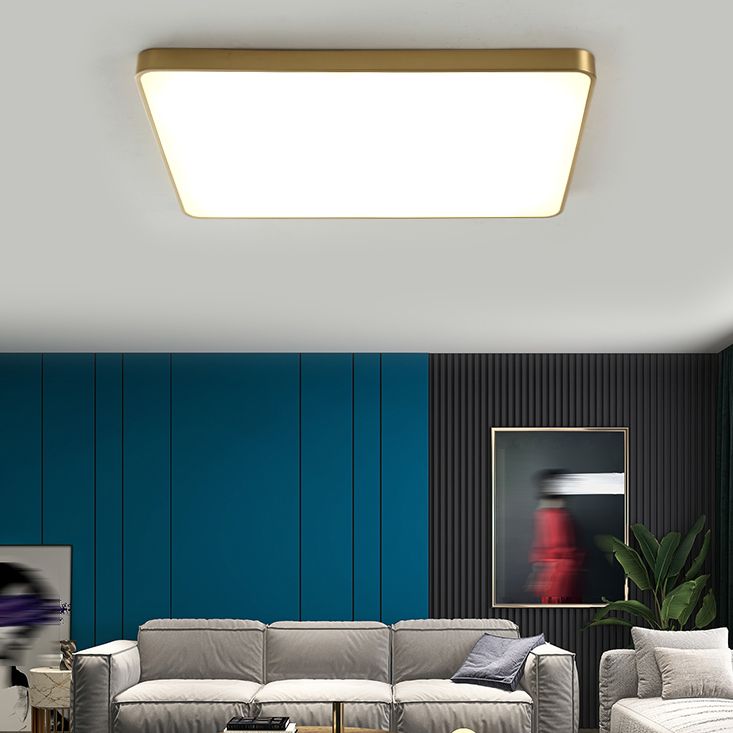 Minimalism Ceiling Light Fixture Gold Flush Mount with Metal for Living Room