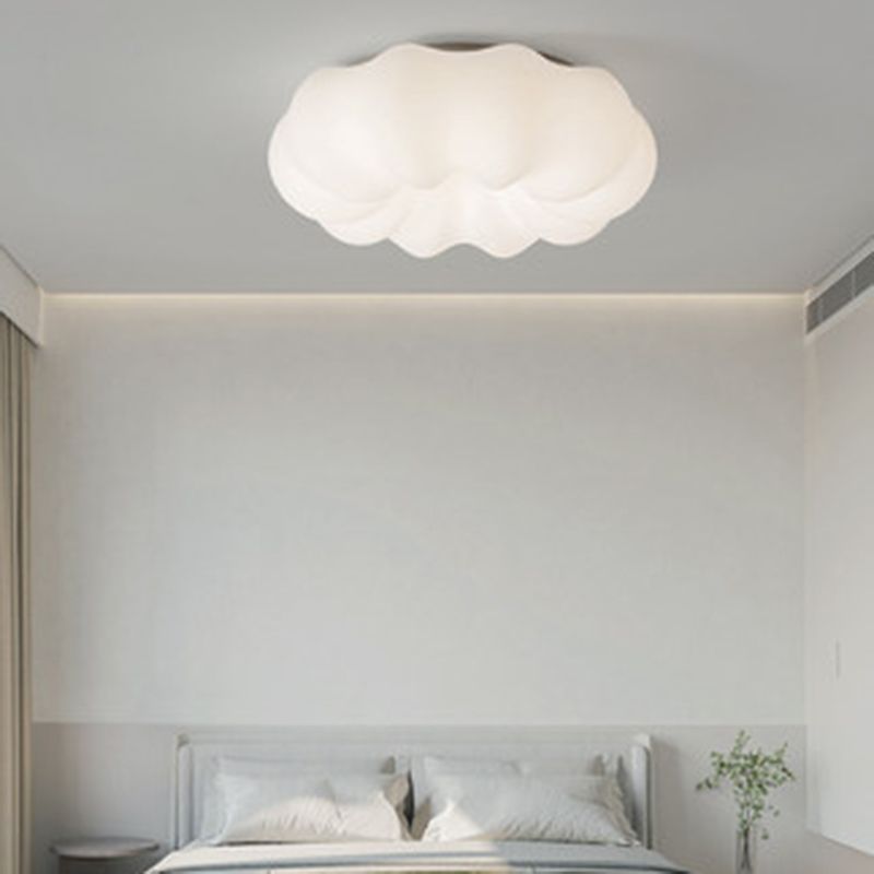 LED Modern Metal Flush Mount Cloud Shape Ceiling Light with Plastic Shade for Bedroom