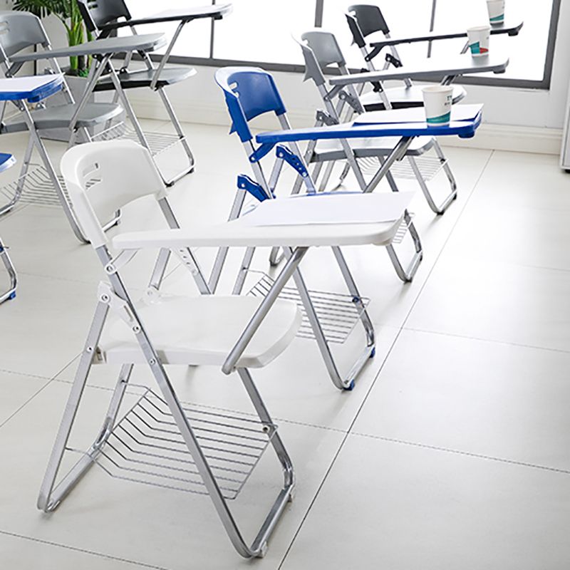 Silver Steel Frame Conference Chair Contemporary Armless Chair