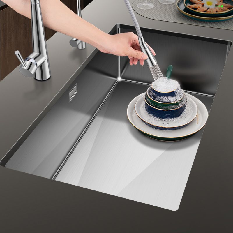 Contemporary Style Kitchen Sink Stainless Steel 1 Holes Undermount Kitchen Sink