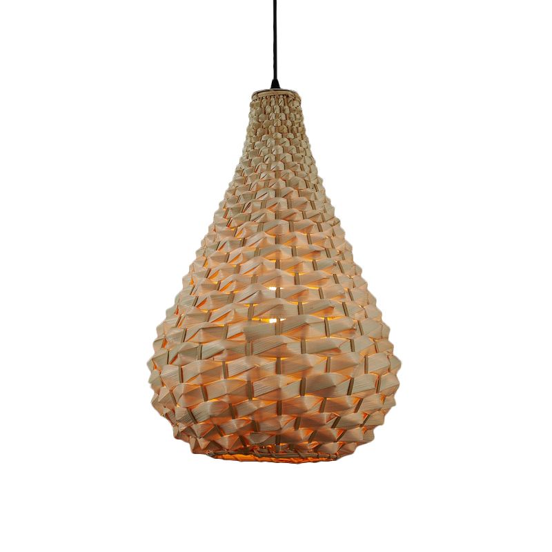 Accensione a sospensione di zucca giapponese Bamboo 1 testa BEIGE BEIPPO CHIEDE LUCE, 8,5 "/14" di larghezza