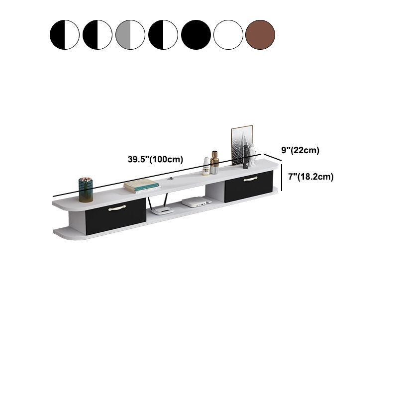 8.7 Inch D Faux Wood TV Stand , Minimalist TV Stand Console with 2 Storages Included