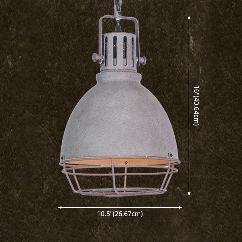 1 Light Bowl Light Kit Retro Industrial Metal Hanging Light mit hängenden Kette für das Restaurant