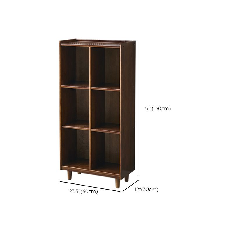 Industrial Closed Back Book Shelf Freestanding Standard Kids Bookshelf in Walnut