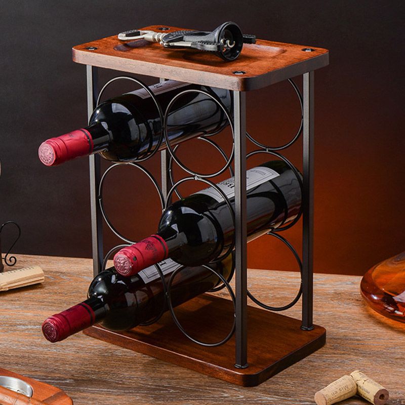 Modern Simple Tabletop Wine Rack Wooden Base Wine Bottle Rack for Bedroom