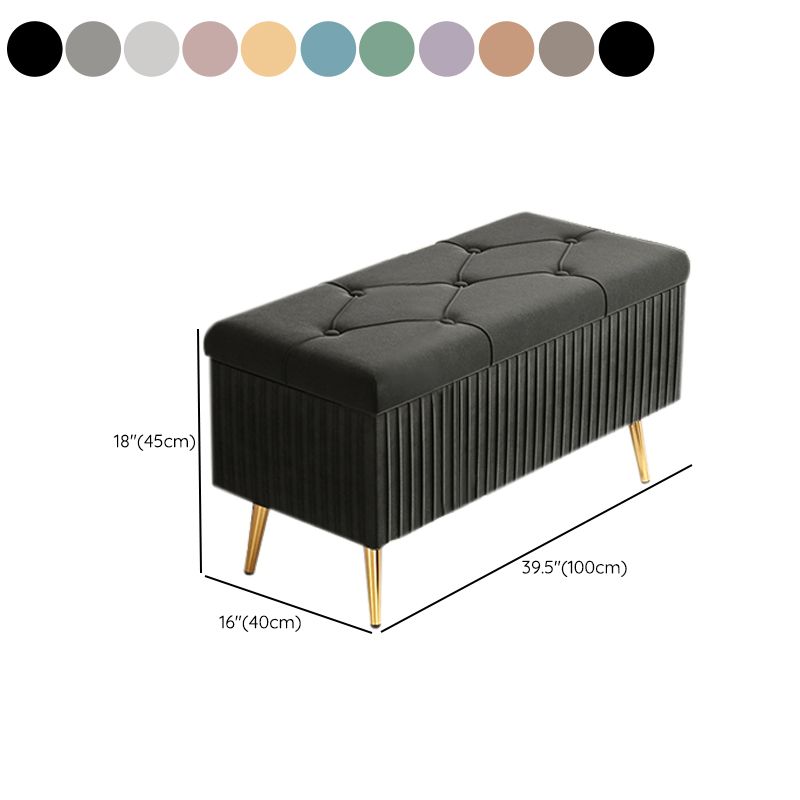 Glam Rectangle Seating Bench Cushioned Backless Entryway and Bedroom Bench