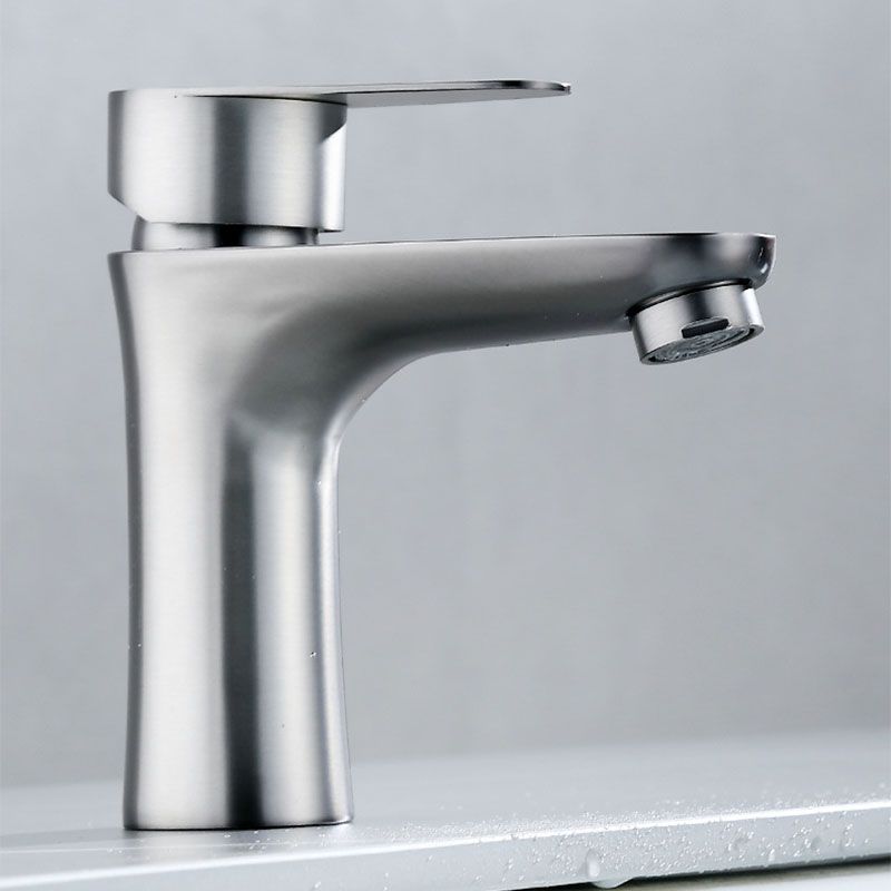 Contemporary Stainless Steel Vessel Faucet Lever Handles Low Arc Vessel Faucet