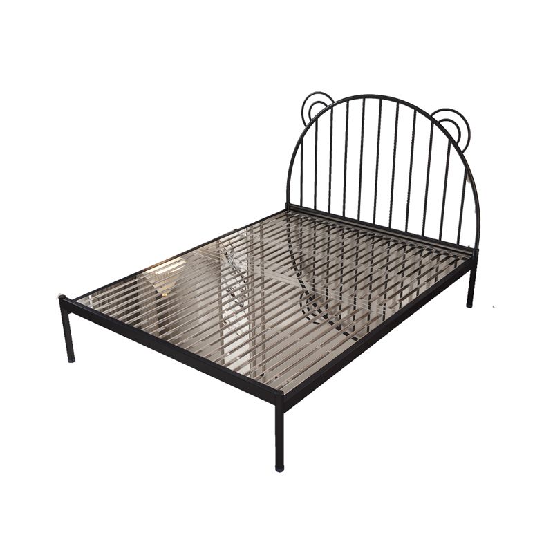 Metal Standard Bed with Open Frame Headboard Scandinavian Panel Bed