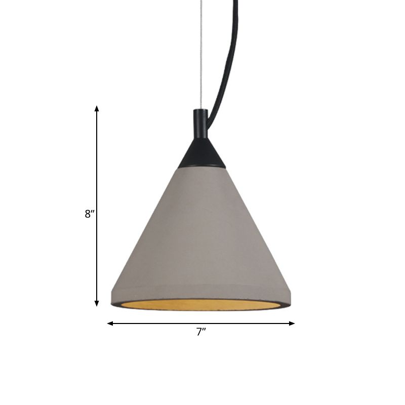 1 lampada a sospensione a sospensione con soffitto con soffitto lampadina lampada appesa a cono in grigio